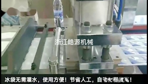 浙江皓源机械自吸水冰袋包装机视频